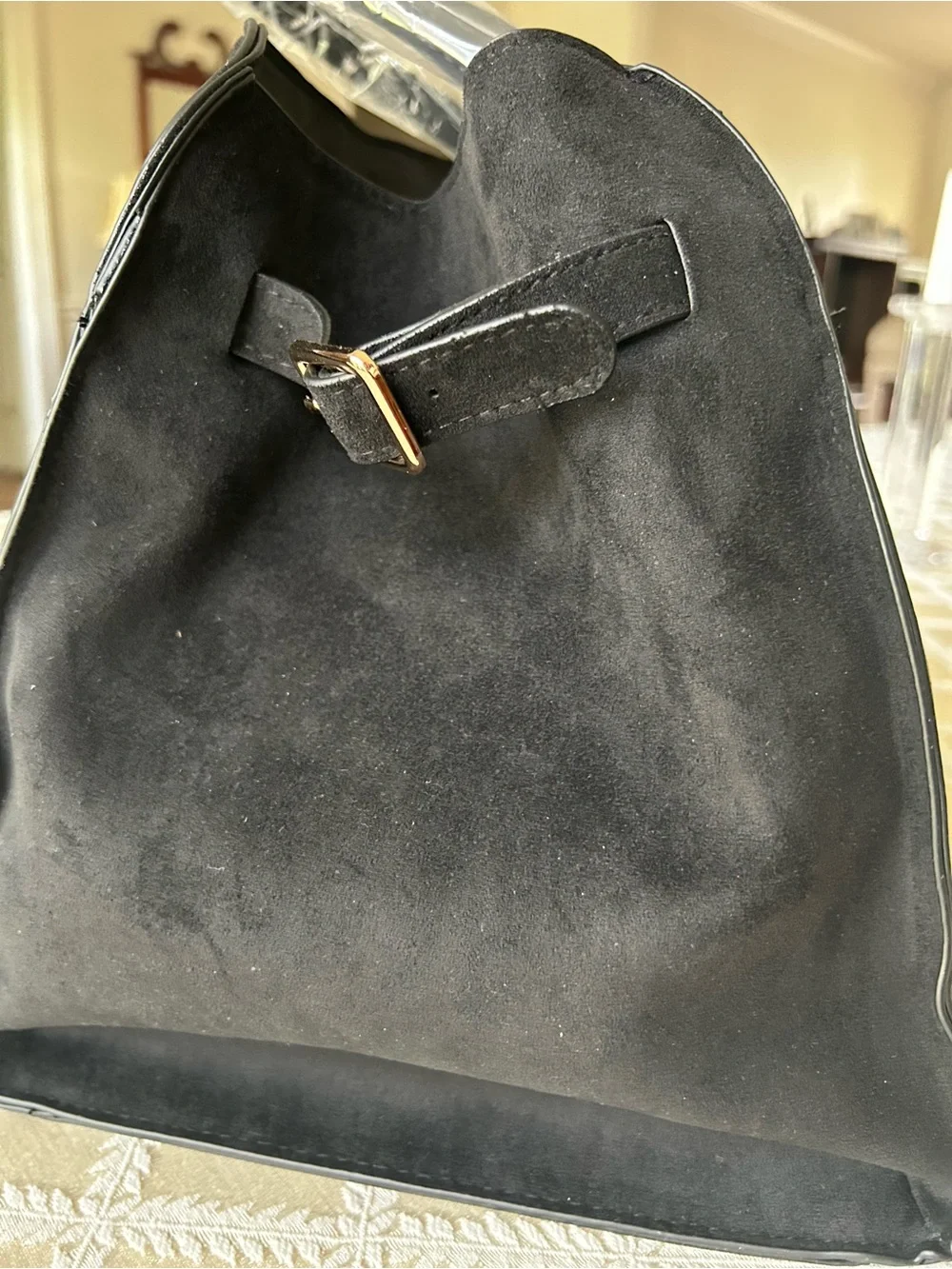 Viral WalMart Suede Tote Bag with Top Handles